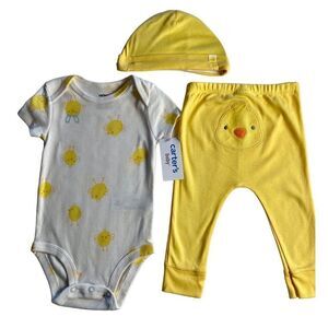 CARTER’S 6M BABY Chick Bodysuit Pants & Hat Set
